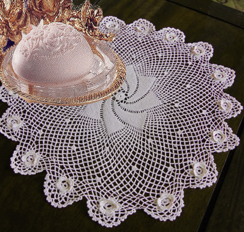 Plum Rose Doilies Round Ecru 10" Inch