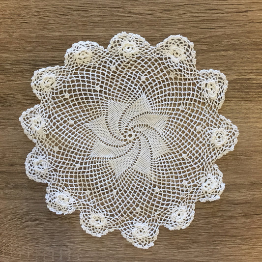 Plum Rose Doilies Round White 8" Inch Set of 12