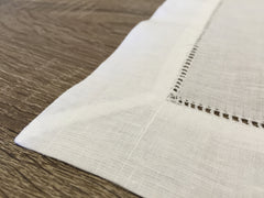 Hemstitch Placemat White 14x20 Inch Set of 4