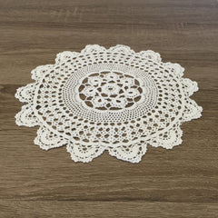 Marigold Crochet Doilies Round White 91/2" Inch Set of 12