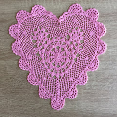 Poppy Heart Shaped Doilies Pink 18" Inch