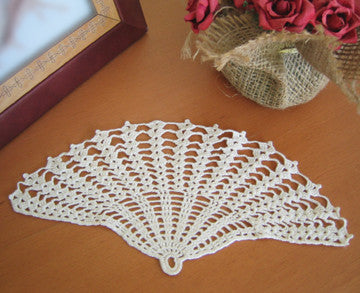 Fan Doilies Ecru 8" Inch