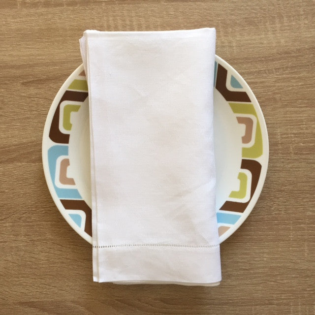 Hemstitch Dinner Napkin White 22" Inch