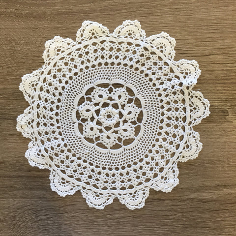 Marigold Crochet Doilies Round White 91/2" Inch Set of 12