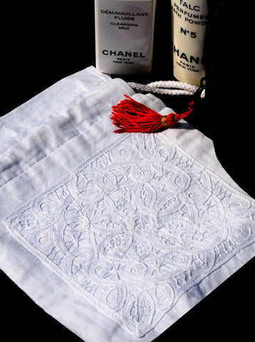 Romantic Battenberg Lace Sachet Bag - White