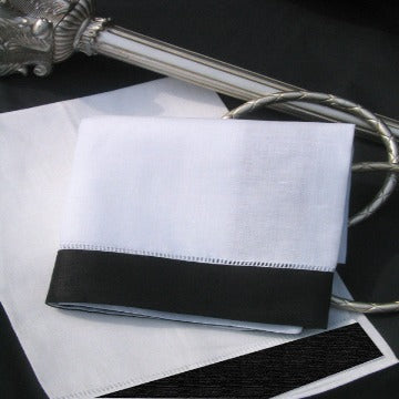 Black Border Hemstitch Guest Towel