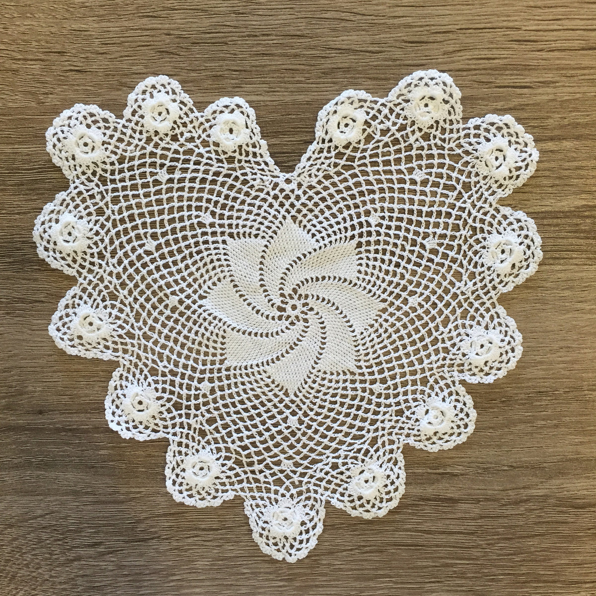 Strawberry Heart Shaped Doilies White 12 Inch — Accent Linens