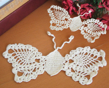 Butterfly Doilies Ecru 6" Inch Set of 12