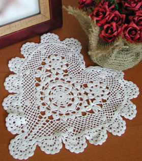 Poppy Heart Shaped Doilies White 10" Inch