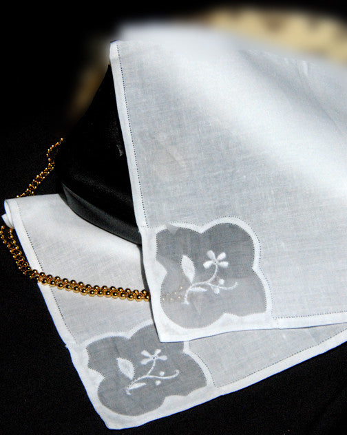 Dancing Petal Handkerchief White