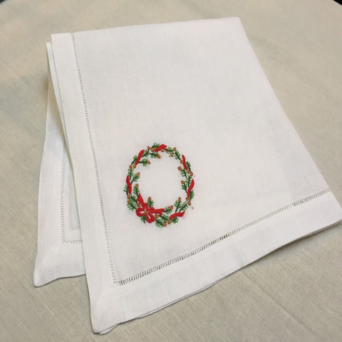 Christmas White Ivory Evergreen Napkin 22" Inch