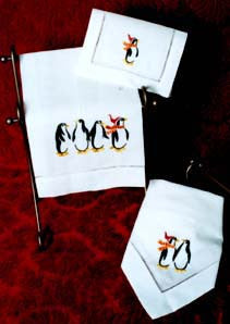 Penguin Christmas Guest Towel